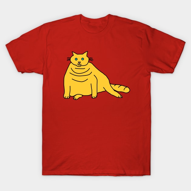 Yellow Chonk Cat T-Shirt by ellenhenryart